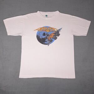 Vintage 1995 Boston Walk On Tour T-Shirt Band Tee Spaceship Graphic White XL
